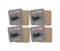 Thumbnail for F-117A Nighthawk design on gray 4 pieces set coaster