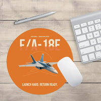 Thumbnail for F-A-18E Super Hornet design on orange round mouse pad