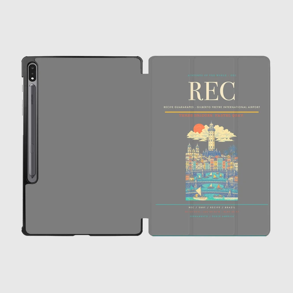 Recife Guararapes (REC) design on gray samsung tablet tablet case