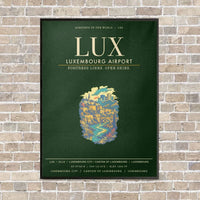 Thumbnail for Luxembourg Airport LUX - Canvas Framed - Dark Green