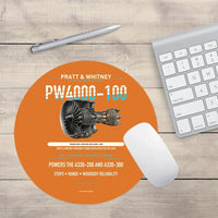Thumbnail for PW4000-100 design on orange round mouse pad