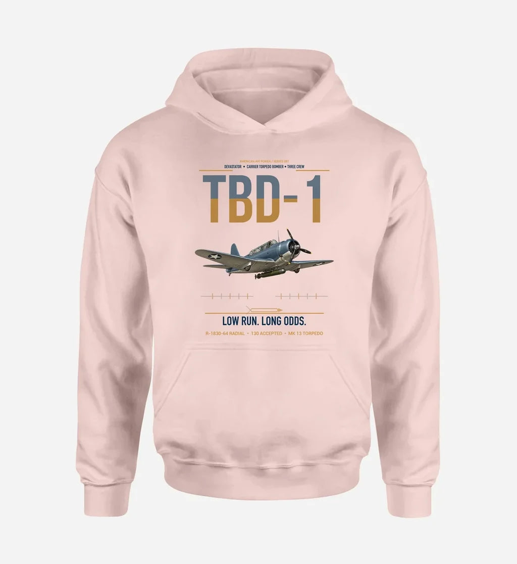 TBD-1 Devastator design on pink double-side hoodie, single-side print