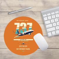 Thumbnail for Boeing 737 MAX 8 design on orange round mouse pad