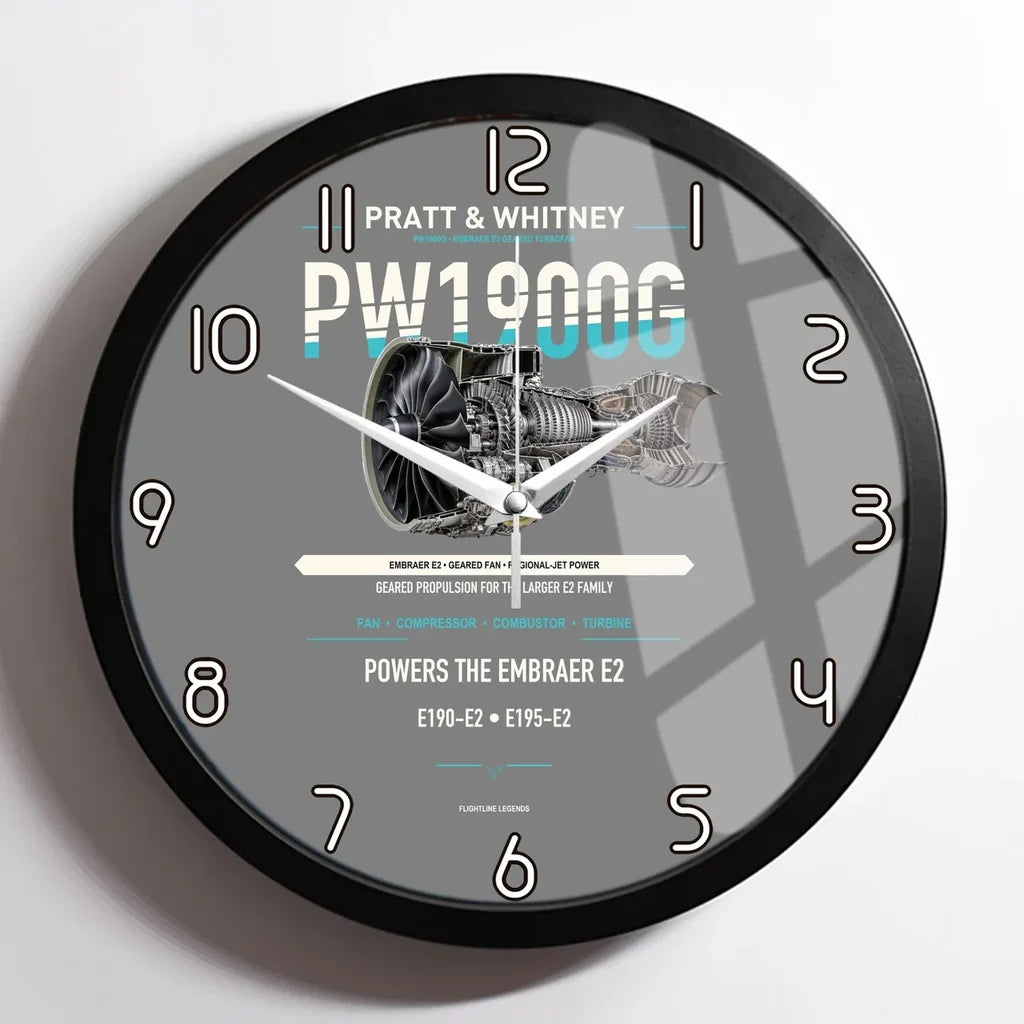 PW1900G design on gray framed wall clock