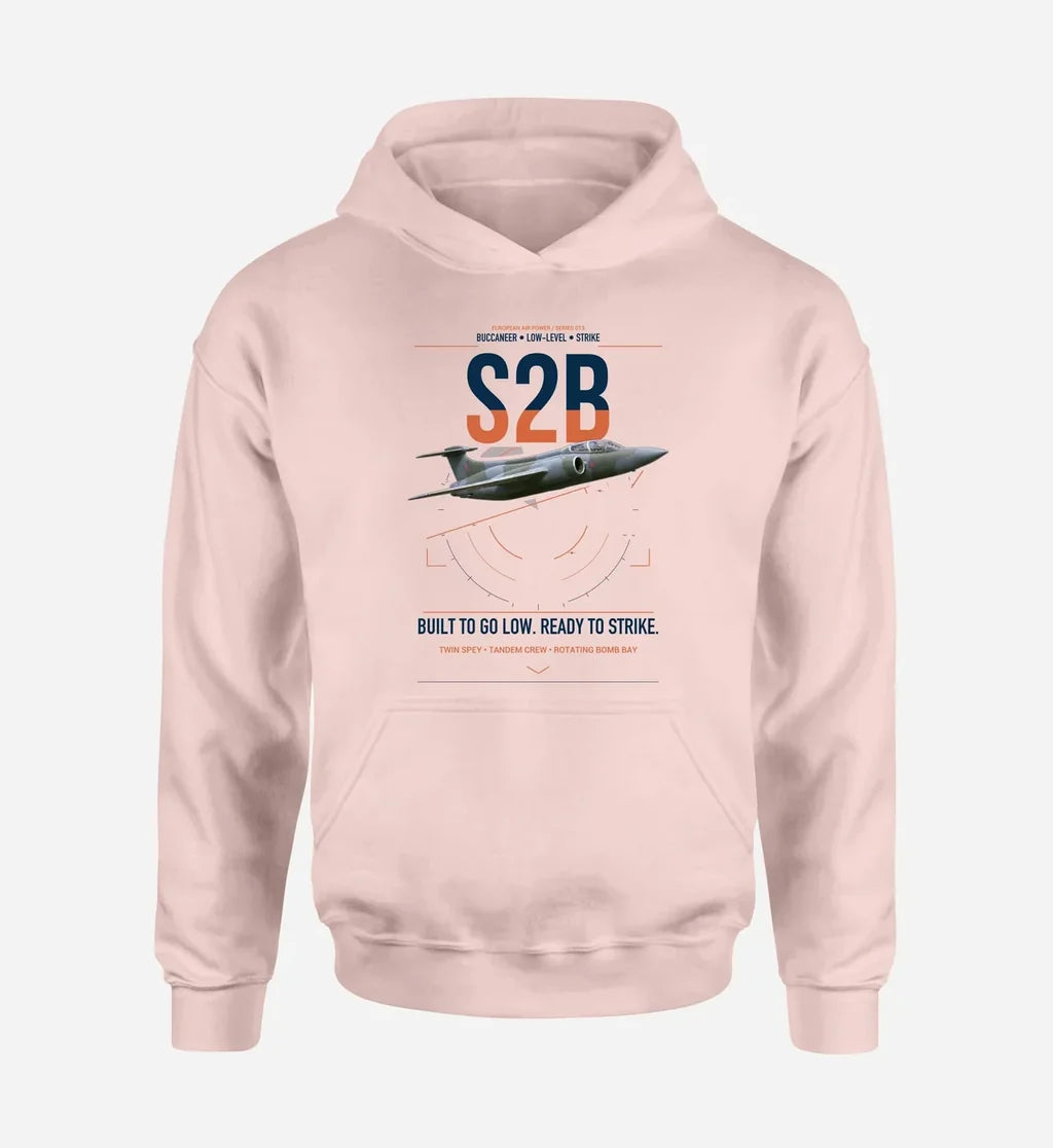 Blackburn Buccaneer S2B design on pink double-side hoodie, single-side print