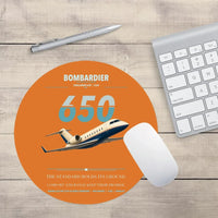 Thumbnail for Bombardier Challenger 650 design on orange round mouse pad