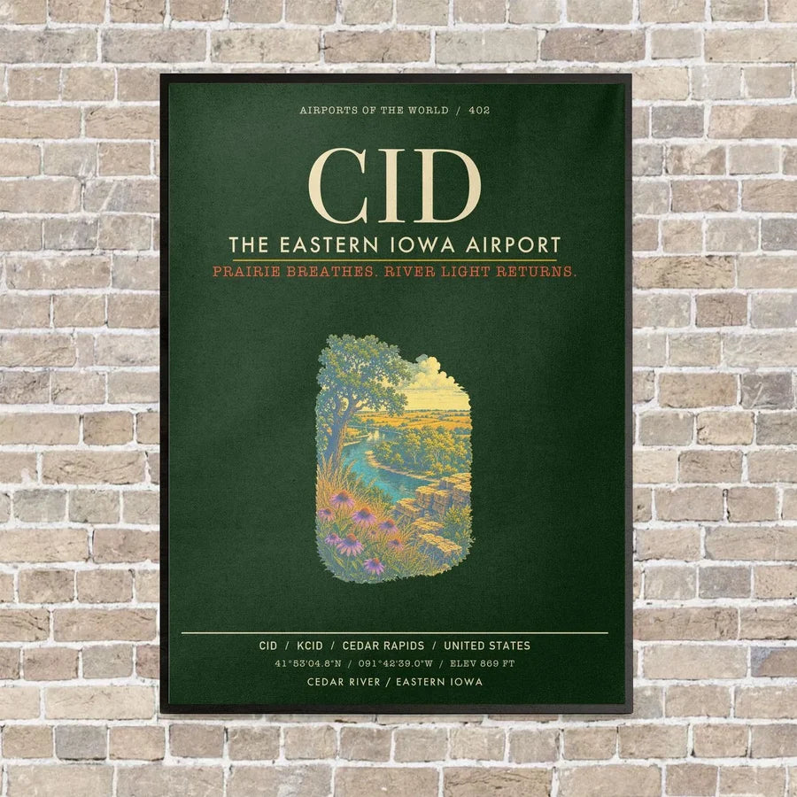 The Eastern Iowa Airport CID - Canvas Framed - Dark Green