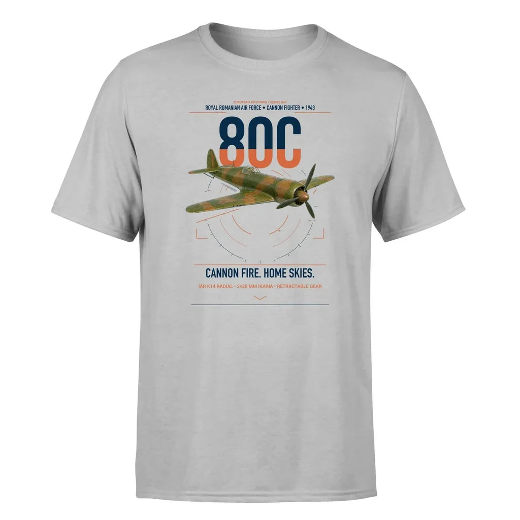 IAR 80C design on light gray t-shirt, single-side print