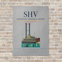 Thumbnail for Shreveport Regional Airport SHV vertical canvas print - no frame - light gray background