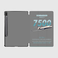 Thumbnail for Bombardier Global 7500 design on gray samsung tablet tablet case