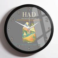 Thumbnail for Halmstad Airport (HAD) design on gray framed wall clock