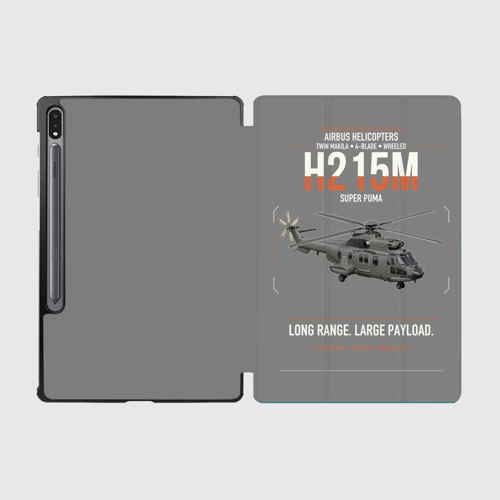 Airbus H215M design on gray samsung tablet tablet case