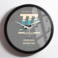 Thumbnail for Boeing 777-200ER design on gray framed wall clock