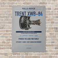Thumbnail for TRENT XWB-84 vertical canvas print - no frame - light gray background