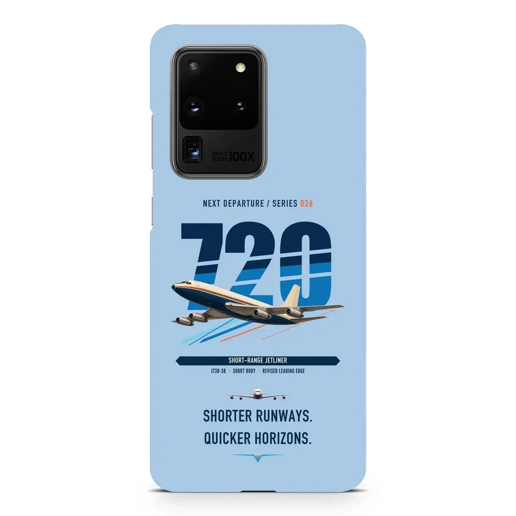 Boeing 720B design on samsung case - light blue