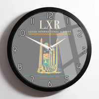 Thumbnail for Luxor International Airport (LXR) design on gray framed wall clock