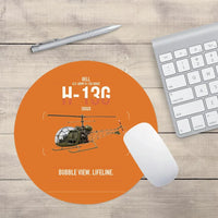 Thumbnail for Bell H-13G Sioux design on orange round mouse pad