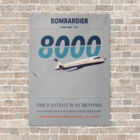 Thumbnail for Bombardier Global 8000 vertical canvas print - no frame - light gray background