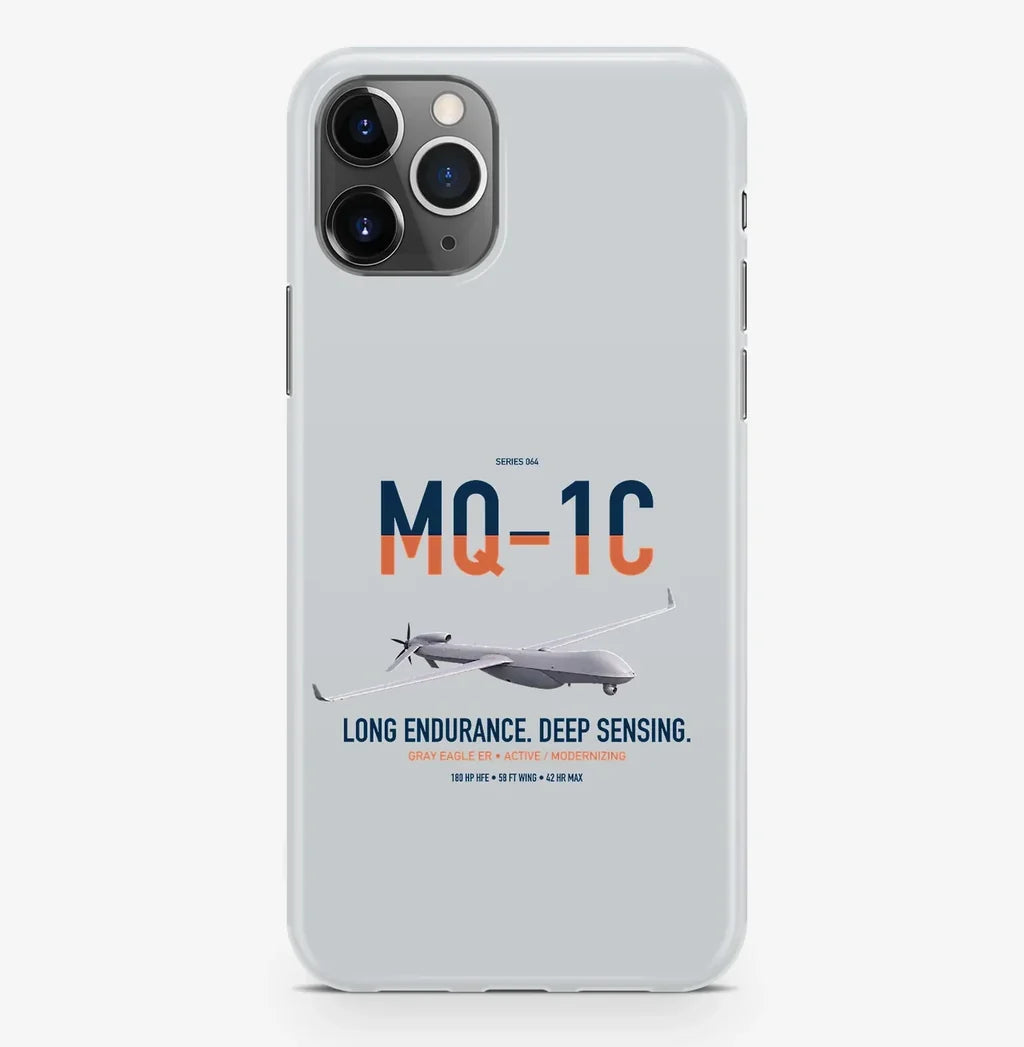 MQ-1C Gray Eagle ER design on light gray magsafe iphone case, for iPhone Pro Max