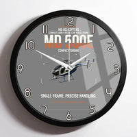 Thumbnail for MD Helicopters MD 500E design on gray framed wall clock