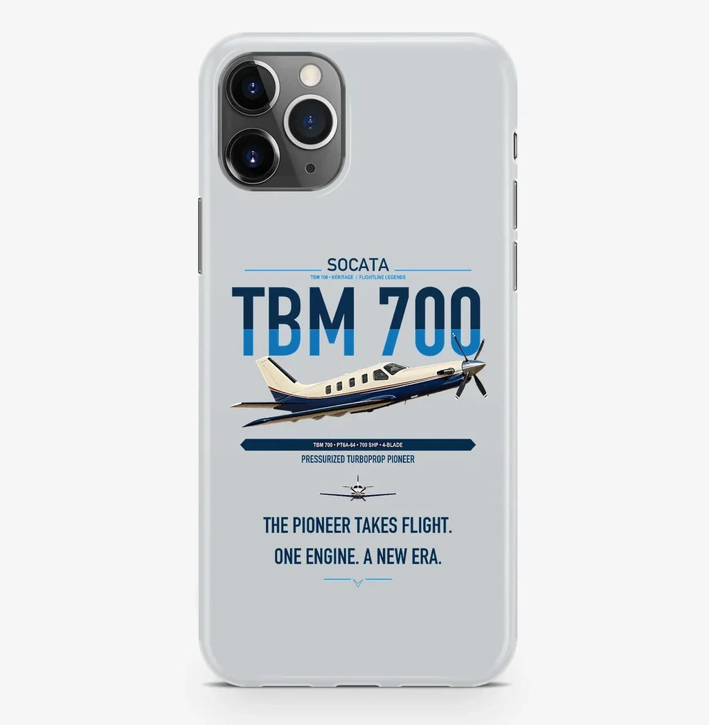 Socata TBM 700 design on light gray magsafe iphone case, for iPhone Pro Max