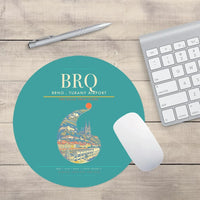Thumbnail for Brno - Turany Airport BRQ Mouse-Pad Round - Turquoise