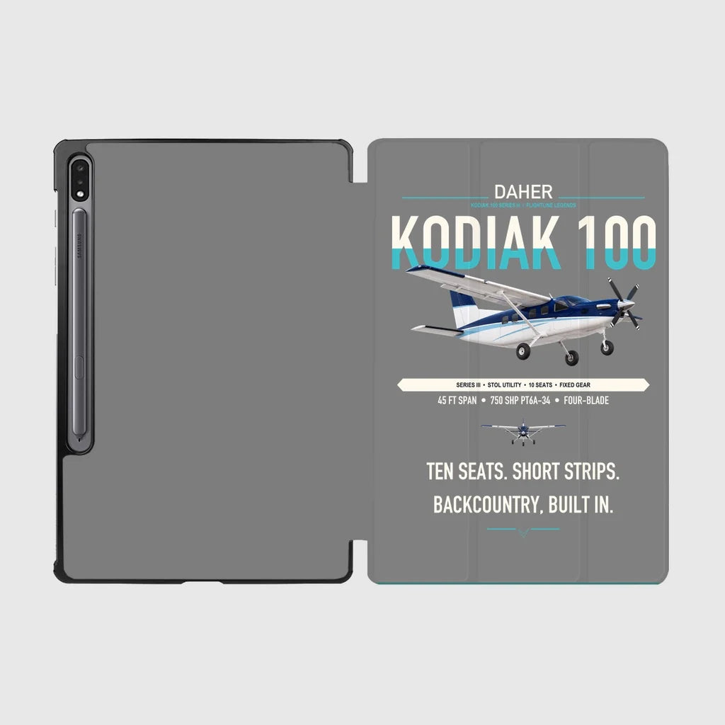 Daher Kodiak 100 Series III design on gray samsung tablet tablet case