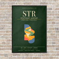 Thumbnail for Stuttgart Airport STR - Canvas Framed - Dark Green
