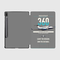Thumbnail for Beechcraft King Air 360 design on gray samsung tablet tablet case