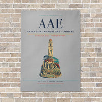 Thumbnail for Rabah Bitat Airport AAE — Annaba vertical canvas print - no frame - light gray background