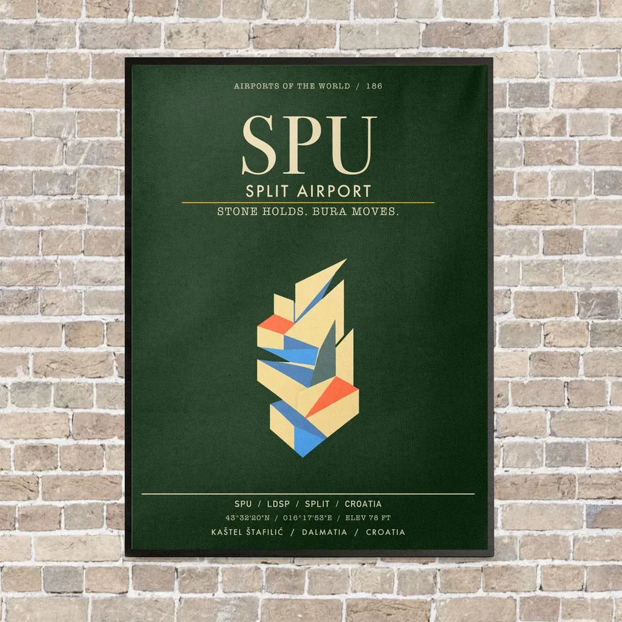 Split Airport SPU - Canvas Framed - Dark Green