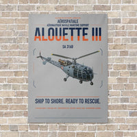 Thumbnail for Aérospatiale SA 316B Alouette III vertical canvas print - no frame - light gray background