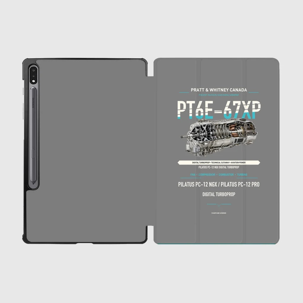 PT6E-67XP design on gray samsung tablet tablet case