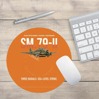 Thumbnail for Savoia-Marchetti SM.79-II Sparviero design on orange round mouse pad