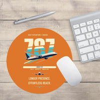 Thumbnail for Boeing 787-10 Dreamliner design on orange round mouse pad