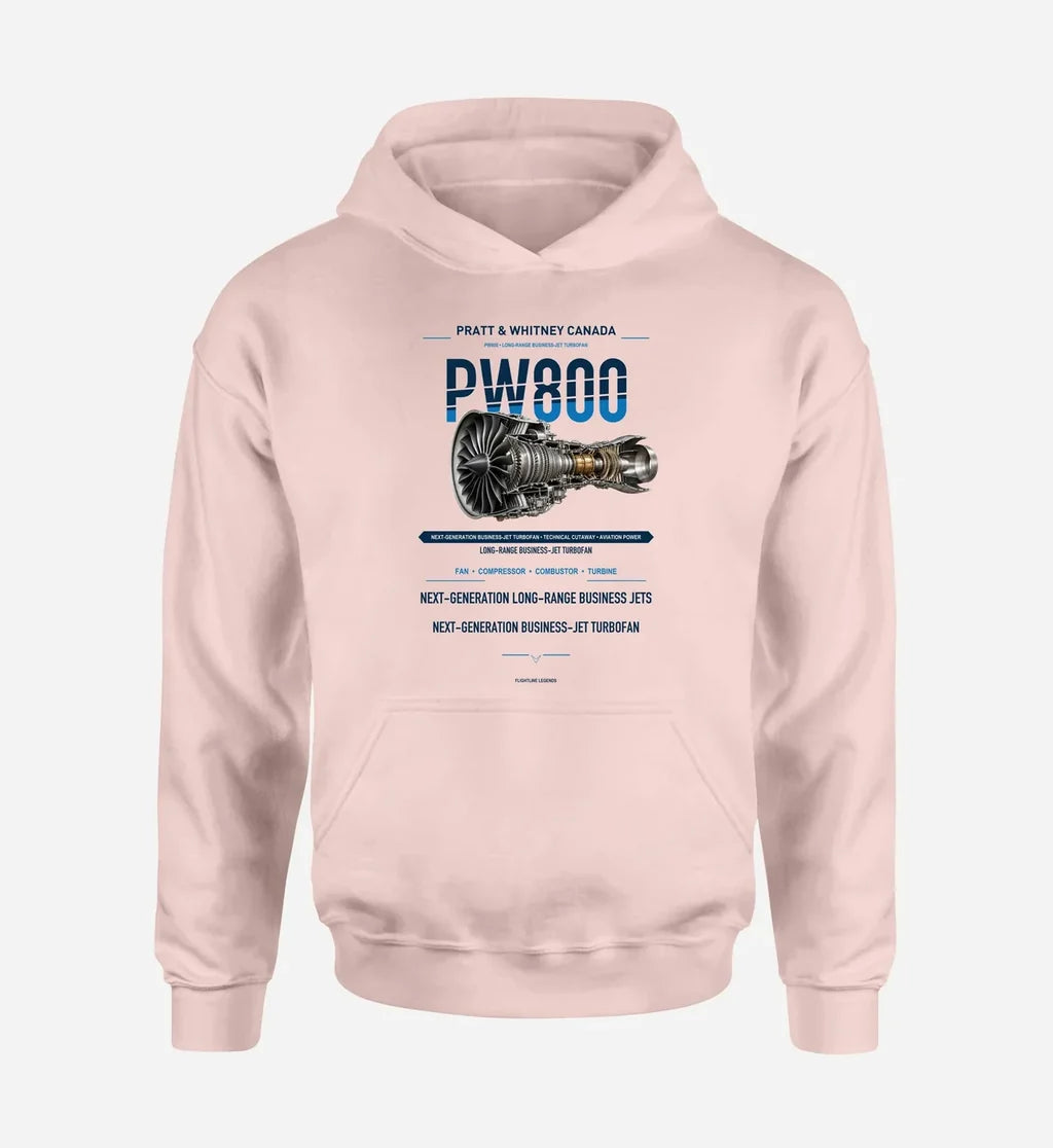 PW800 design on pink hoodie single side