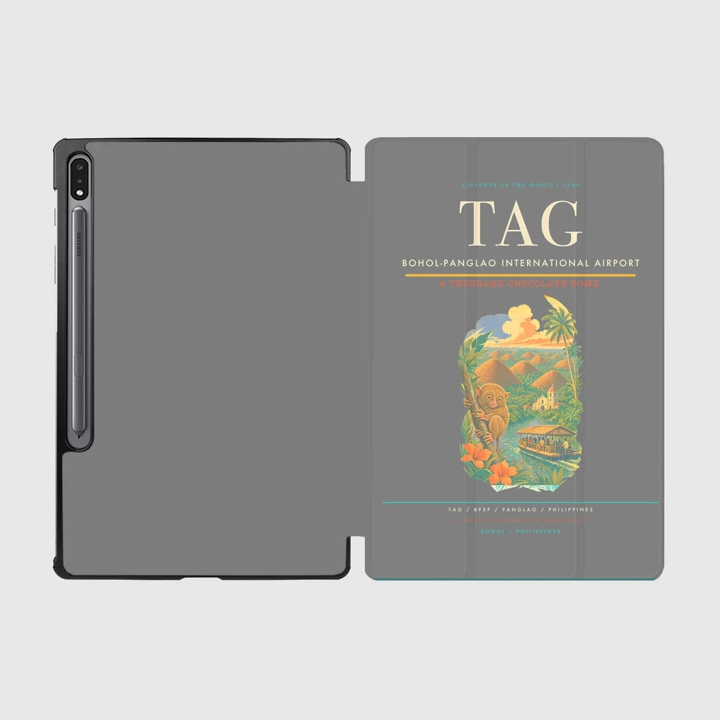 Bohol-Panglao International Airport (TAG) design on gray samsung tablet tablet case