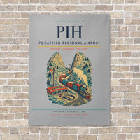 Thumbnail for Pocatello Regional Airport PIH vertical canvas print - no frame - light gray background