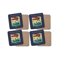 Thumbnail for The Endurance Clock - Designed Coasters design on navy blue 4-pieces-set