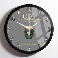 Thumbnail for Spokane International Airport (GEG) design on gray framed wall clock