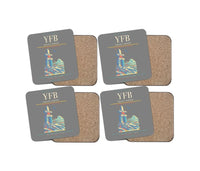Thumbnail for Iqaluit Airport (YFB) design on gray 4 pieces set coaster