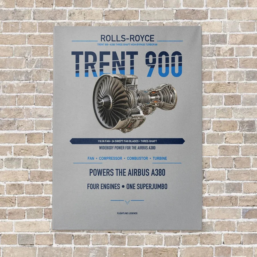 TRENT 900 vertical canvas print - no frame - light gray background