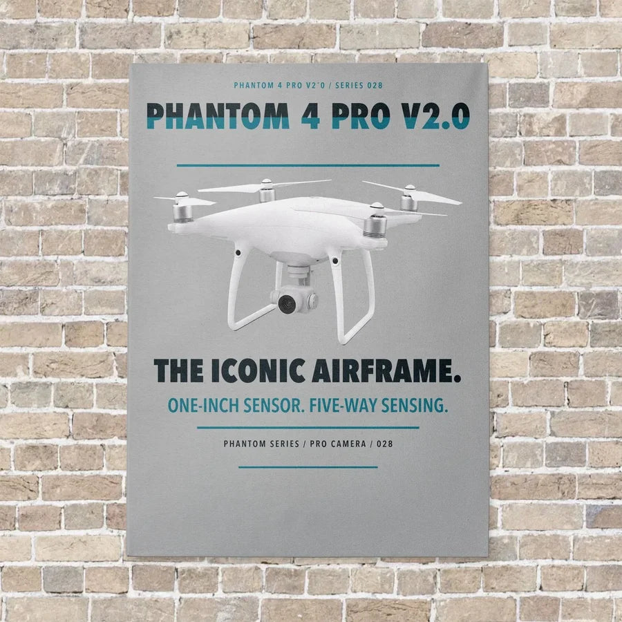 DJI Phantom 4 Pro V2.0 vertical canvas print - no frame - light gray background