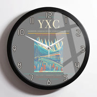 Thumbnail for Cranbrook–Canadian Rockies International Airport (YXC) design on gray framed wall clock