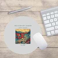 Thumbnail for VINTAGE G4289 - The Salmon Run Charter - Designed Mouse Pads design on lightgray round