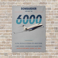 Thumbnail for Bombardier Global 6000 vertical canvas print - no frame - light gray background