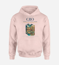 Thumbnail for Girona–Costa Brava Airport (GRO) design on pink hoodie single-side print
