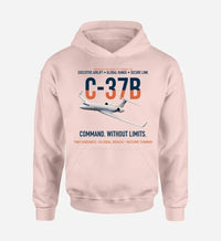 Thumbnail for C-37B GULFSTREAM G550 design on pink hoodie single side