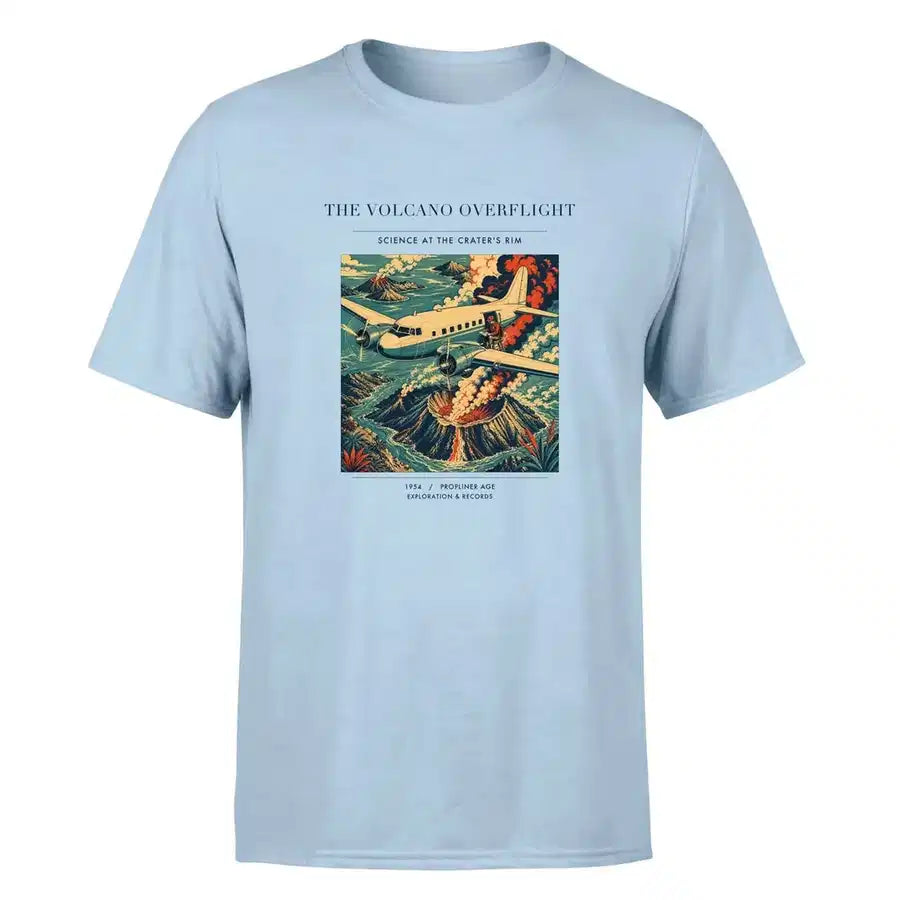 VINTAGE G4206 - The Volcano Overflight - Premium T-Shirt design on lightblue premium t shirt