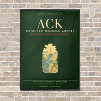 Thumbnail for Nantucket Memorial Airport ACK - Canvas Framed - Dark Green